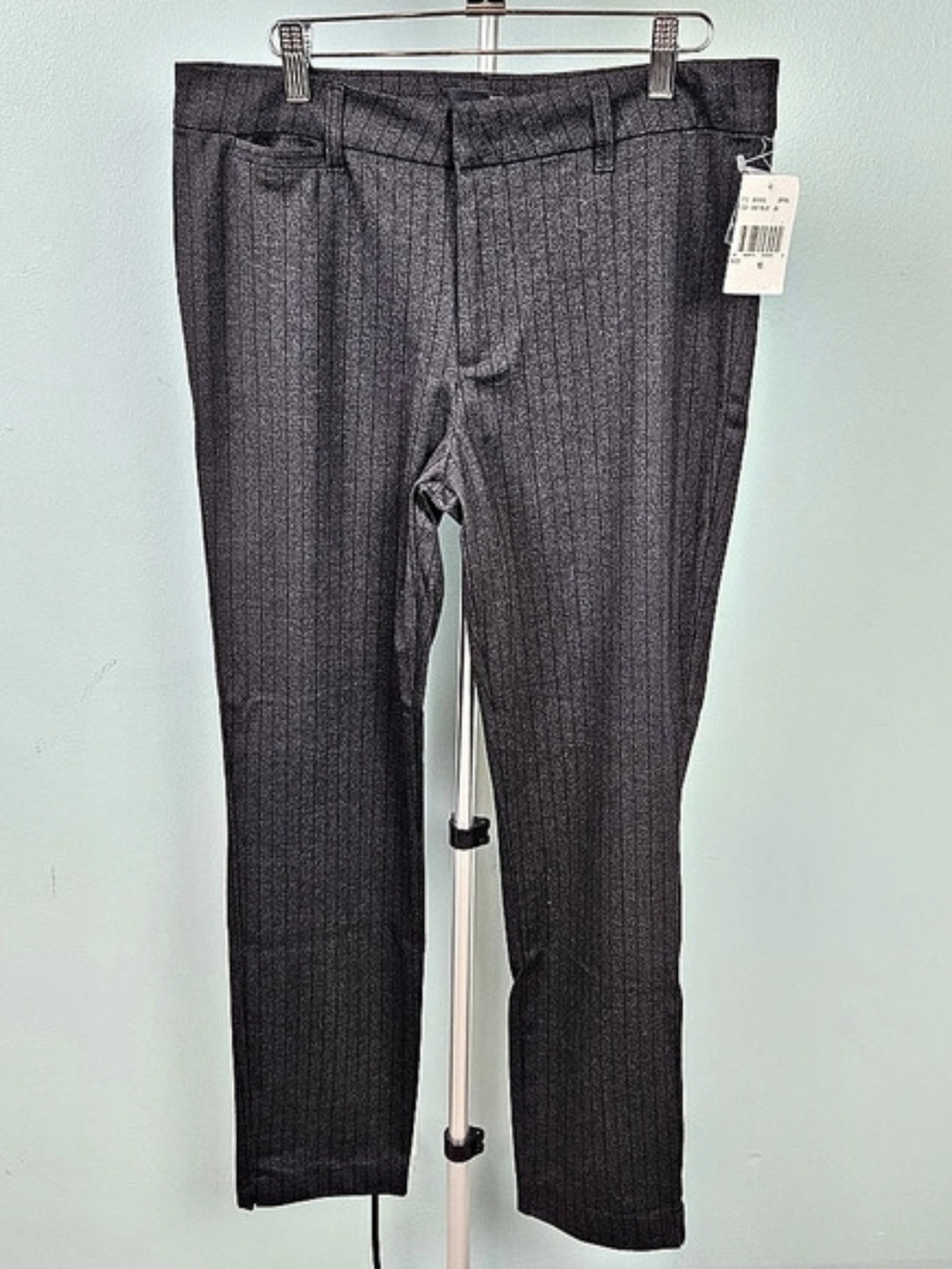 NWT Kut from the Kloth SBS35822L Striped Skinny Pants in Gray & Blue Size 10